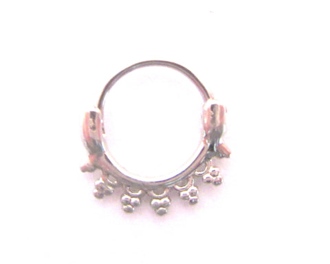 Daith Jewelry for Migraines Surgical Steel Triple Beaded Loop Hoop 18 gauge 8 mm diameter - I Love My Piercings!