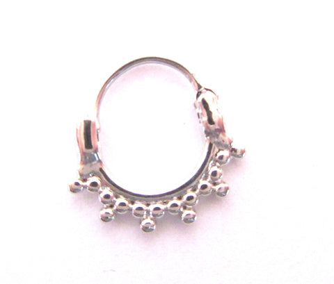 Daith Jewelry for Migraines Triple Beaded Hoop Surgical Steel 18 gauge 8 mm diameter - I Love My Piercings!
