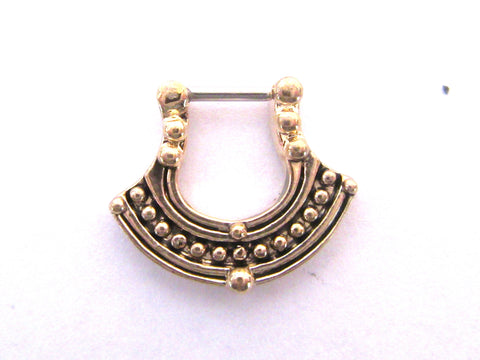 Daith Jewelry for Migraines Gold Titanium Ornate 16 gauge 9 mm diameter - I Love My Piercings!