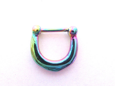 Oil Slick Titanium Weight Hoop 16g 9 mm diameter - I Love My Piercings!