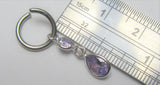 Sterling Silver Seamless Light Purple Gem Dangle Belly Hoop Ring Jewelry 16 gauge 16G