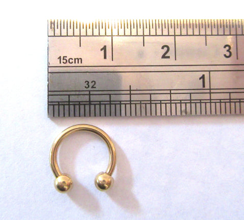 Daith Jewelry for Migraines Gold Titanium Horseshoe with Balls 16g Choose Diameter - I Love My Piercings!