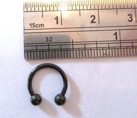 Daith Jewelry for Migraines Black Titanium Horseshoe with Balls Choose Gauge and Diameter - I Love My Piercings!
