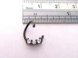 Daith Jewelry for Migraines Black Titanium Triple Crystal Hoop 16g 8 mm Diameter - I Love My Piercings!