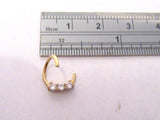Daith Jewelry for Migraines Gold Titanium Triple Crystal Hoop 16g 8 mm Diameter - I Love My Piercings!