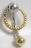 14k Yellow Gold Plated Diamond Cut Hoop Dangle VCH Vertical Clitoral Clit Hood Post 14g - I Love My Piercings!