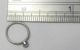 Surgical Steel White Opal Seamless Nose Hoop Ring 20 gauge 20g 8 mm