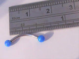 Surgical Steel Blue Opal Balls VCH Clit Hood Piercing Ring Barbell 16 gauge 16g - I Love My Piercings!