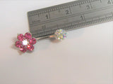 Pink Flower Iridescent Crystal Ball VCH Clitoral Clit Hood Ring 14 gauge 14g - I Love My Piercings!