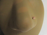 18k Rose Gold Plated Clear Crystal Wings Nose L Shape Pin Post Stud 20 gauge