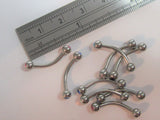 9 Pc 1/2 inch Curved Barbell Crystal Balls Clit Clitoral Hood VCH Jewelry 14g - I Love My Piercings!