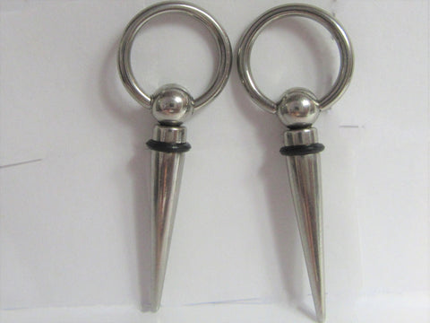 Surgical Steel Hoops with Long Spikes 14 gauge 14g