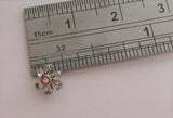 Micro Dermal Anchor Clear and Iridescent Gem Flower Top 14 gauge