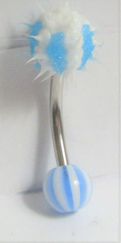 Light Blue Koosh Soft Ball VCH Clit Hood Female Genital Piercing Jewelry 14 gauge - I Love My Piercings!