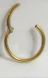 18K Gold Plated 12 mm Hoop 14 gauge 14g Hinged