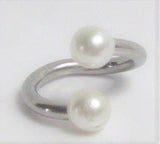 Surgical Steel White Pearl Inner Outer Labia VCH Jewelry Vertical Horizontal Clitoral Hood Hoop