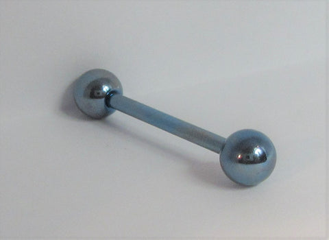 Blue Titanium Straight Barbell 14 gauge 5/8 inch long