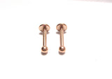 Rose Gold Titanium 3 mm Ball Stud Ring Straight Flat Back Post 16 gauge - I Love My Piercings!