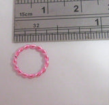 Stainless Surgical Steel Pink Braided Seamless Hoop 16 gauge 16g 8 mm Diameter