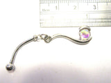 AB Crystal Drop Catch Dangle Barbell Bar VCH Jewelry Clit Clitoral Hood Ring 14 gauge - I Love My Piercings!