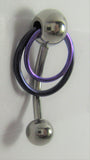 Surgical Steel 2 Tone Purple Hoop Dangle Barbell VCH Clit Clitoral Hood Ring 14g - I Love My Piercings!