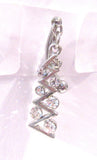 Zig Zag Clear Crystal Dangle Barbell Bar VCH Clit Clitoral Hood Ring 14 gauge - I Love My Piercings!