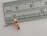 18k Rose Gold Filled Triple Leaf Crystal Nose Stud L Shape Pin Post 20 gauge 20g