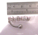 Triple Heart Dangle Clear Crystal Barbell VCH Clit Clitoral Hood Ring 14 gauge - I Love My Piercings!