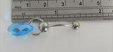 Stainless Steel Aqua Dangle Barbell VCH Clit Clitoral Hood Ring 14 gauge - I Love My Piercings!