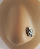 Surgical Steel Large Skull Crossbones Nose Stud L Shape Pin Post 20 gauge 20g - I Love My Piercings!