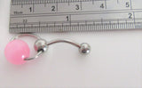 Pink Cats Eye Pressure Ball Dangle Barbell VCH Clit Clitoral Hood Ring 14 gauge - I Love My Piercings!