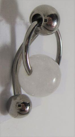 Moonstone Pressure Ball Dangle Barbell VCH Clit Clitoral Hood Ring 14 gauge - I Love My Piercings!