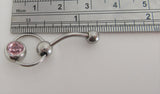 Light Purple Crystal Big Ball Pressure Barbell VCH Clitoral Hood Ring 14 gauge - I Love My Piercings!