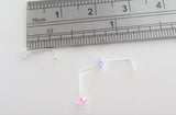 3 Pc Sterling Silver Heart CZ Crystal Nose Studs L Shape Pins Rings 22 gauge 22 - I Love My Piercings!