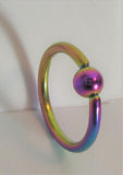 Oil Slick Grade 23 Titanium Conch Hoop Ring 14 gauge 14g 12 mm Diameter