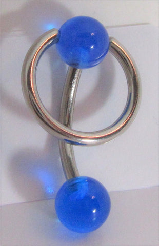 Blue Balls Hoop Dangle VCH Clit Clitoral Hood Piercing 14 gauge 14g - I Love My Piercings!