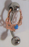 Filigree Rose Gold Blue Opal VCH Clit Clitoral Hood Ring Bar 14 gauge - I Love My Piercings!