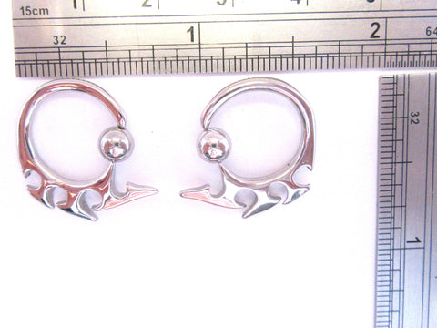 Stainless Surgical Steel Dangle Hoop Sword Earrings 14 gauge 14g - I Love My Piercings!