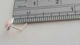 Sterling Silver Nose Stud Pin Ring Bent L Shape Pink Swarovski Pearl 20 gauge