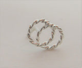 Sterling Silver Nose Stud Pin Ring Bent L Shape Twisted Double Hoop 20 gauge 20g
