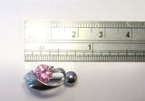 Surgical Steel VCH Jewelry Hood Cover Shield Curved Barbell Pink Crystal 14 gauge 14g - I Love My Piercings!