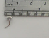 Sterling Silver Nose Stud Pin Ring Bent L Shape Raised Heart 20g 20 gauge