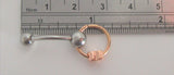 Surgical Steel Rose Gold Heart Hoop Dangle VCH Clitoral Clit Hood Ring 14g - I Love My Piercings!