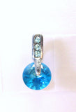 Surgical Steel VCH Jewelry Hood Shield Curved Barbell Aqua Crystal Drop 14 gauge 14g - I Love My Piercings!