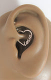 Surgical Steel Love Heart Cartilage Hoop Ring Seamless 16 gauge 16g 10 mm Diameter