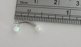 Surgical Steel Small White Opal Pearl VCH Hood Clit Ring Bar 16 gauge 16g - I Love My Piercings!