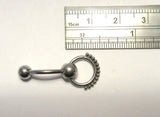 Surgical Steel Beaded Ornate Dangle Barbell VCH Clit Clitoral Hood Ring 14 gauge - I Love My Piercings!