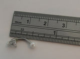 Surgical Steel Small Clear Drop Gem White Pearl VCH Hood Clit Ring Bar 16 gauge - I Love My Piercings!