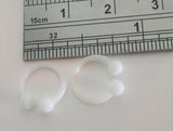 White Flexible Bioplast Hospital Retainers No Metal Horseshoes 16 gauge 8mm Diameter