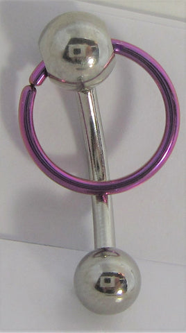 Surgical Steel Purple Hoop Dangle Barbell VCH Clit Clitoral Hood Ring 14g - I Love My Piercings!